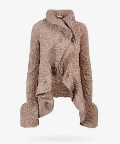 DRIES VAN NOTEN Taupe'Vibe' Ruffled Collar Jacket