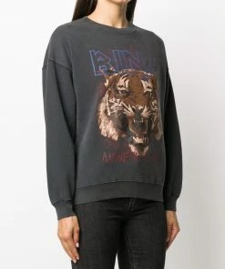 Anine Bing Clothing Faded Black 'Tiger Sweatshirt' 8 Anine Bing Clothing Faded Black 'Tiger Sweatshirt'