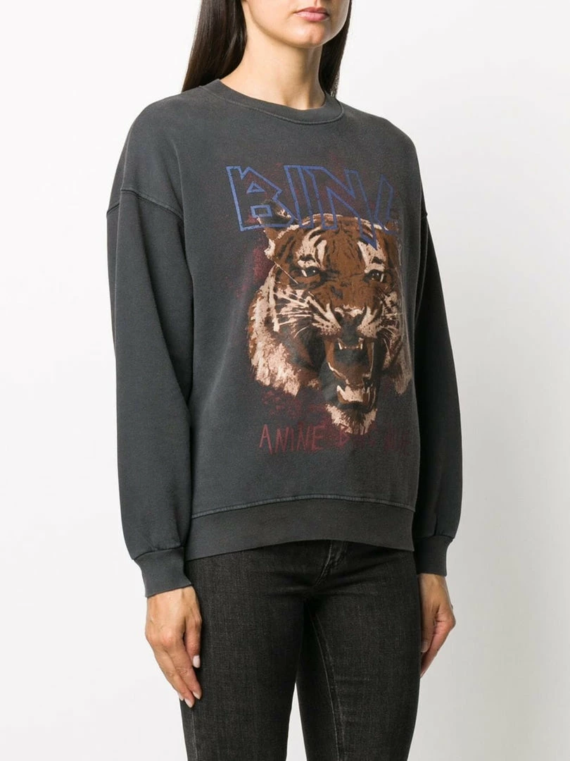 Anine Bing Clothing Faded Black 'Tiger Sweatshirt' 4 Anine Bing Clothing Faded Black 'Tiger Sweatshirt'