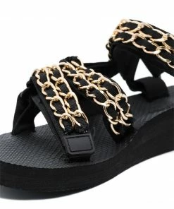 Arizona Love Shoes Gold 'Trekky Trio Chain' Sandals