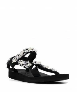 Arizona Love Silver 'Trekky Trio Chain' Sandals Shoes
