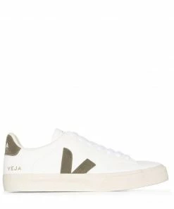 VEJA Shoes 'Khaki And White Low-Top Trainers'