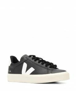 VEJA Black And White ‘Campo’ Chromefree Trainers Shoes
