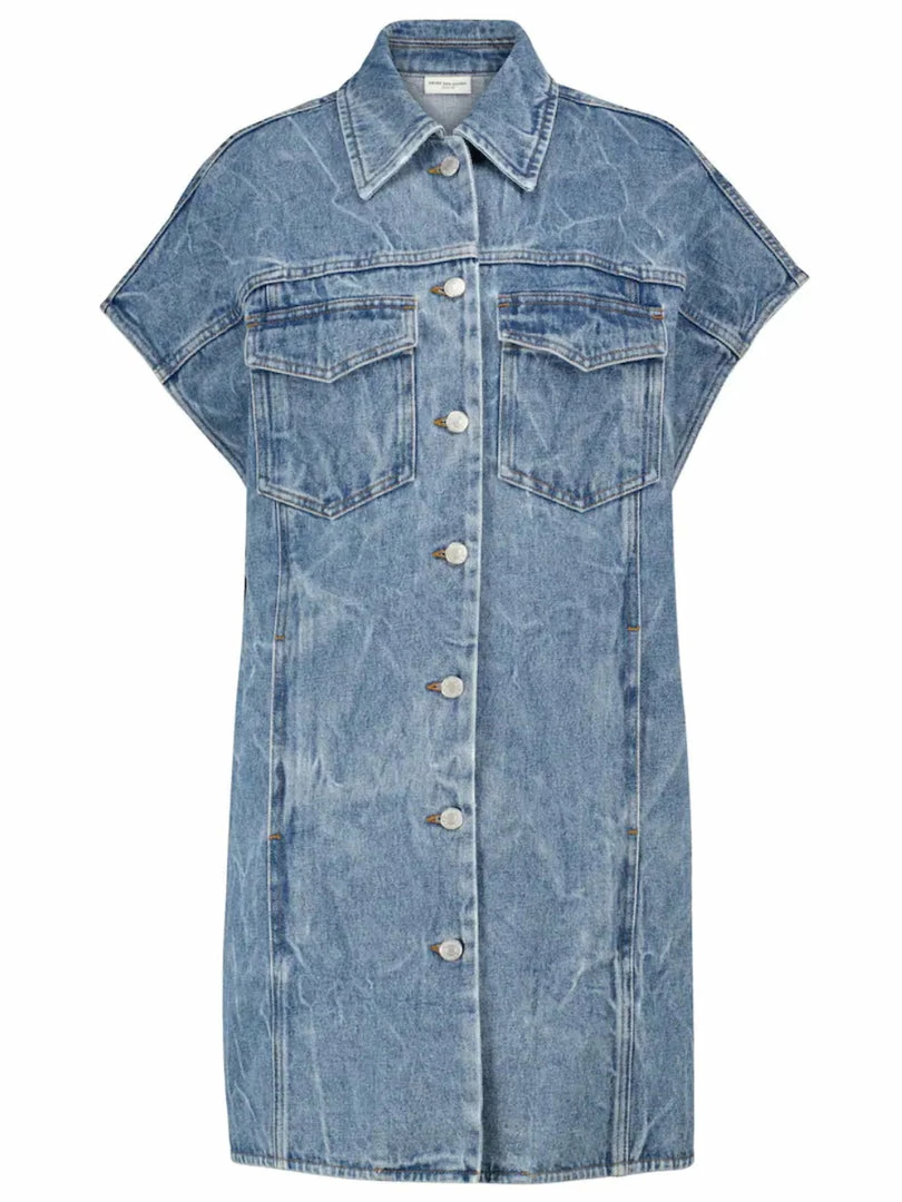 DRIES VAN NOTEN ‘Vassie’ Long Sleeveless Denim Jacket 5 DRIES VAN NOTEN ‘Vassie’ Long Sleeveless Denim Jacket