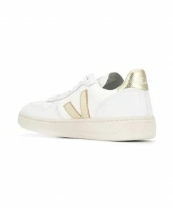 VEJA White And Gold 'V-10' Trainers Shoes 8 VEJA White And Gold 'V-10' Trainers Shoes