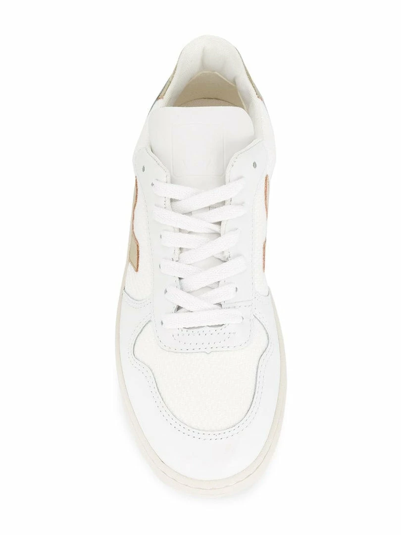 VEJA White And Gold 'V-10' Trainers Shoes 6 VEJA White And Gold 'V-10' Trainers Shoes