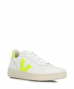 VEJA White And Neon Yellow 'V-10' Trainers Shoes 7 VEJA White And Neon Yellow 'V-10' Trainers Shoes