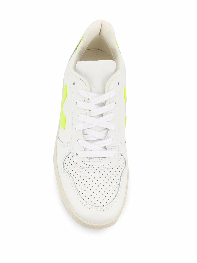 VEJA White And Neon Yellow 'V-10' Trainers Shoes 6 VEJA White And Neon Yellow 'V-10' Trainers Shoes