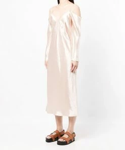 Vince 'Long Sleeve Midi Slip Dress' Clothing