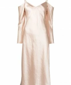 Vince'Long Sleeve Midi Slip Dress' Clothing