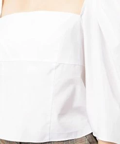 Vince White 'Square Neck Structured Sleeve Top' Clothing