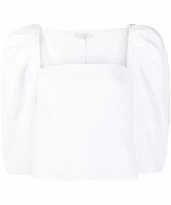 Vince White 'Square Neck Structured Sleeve Top' Clothing