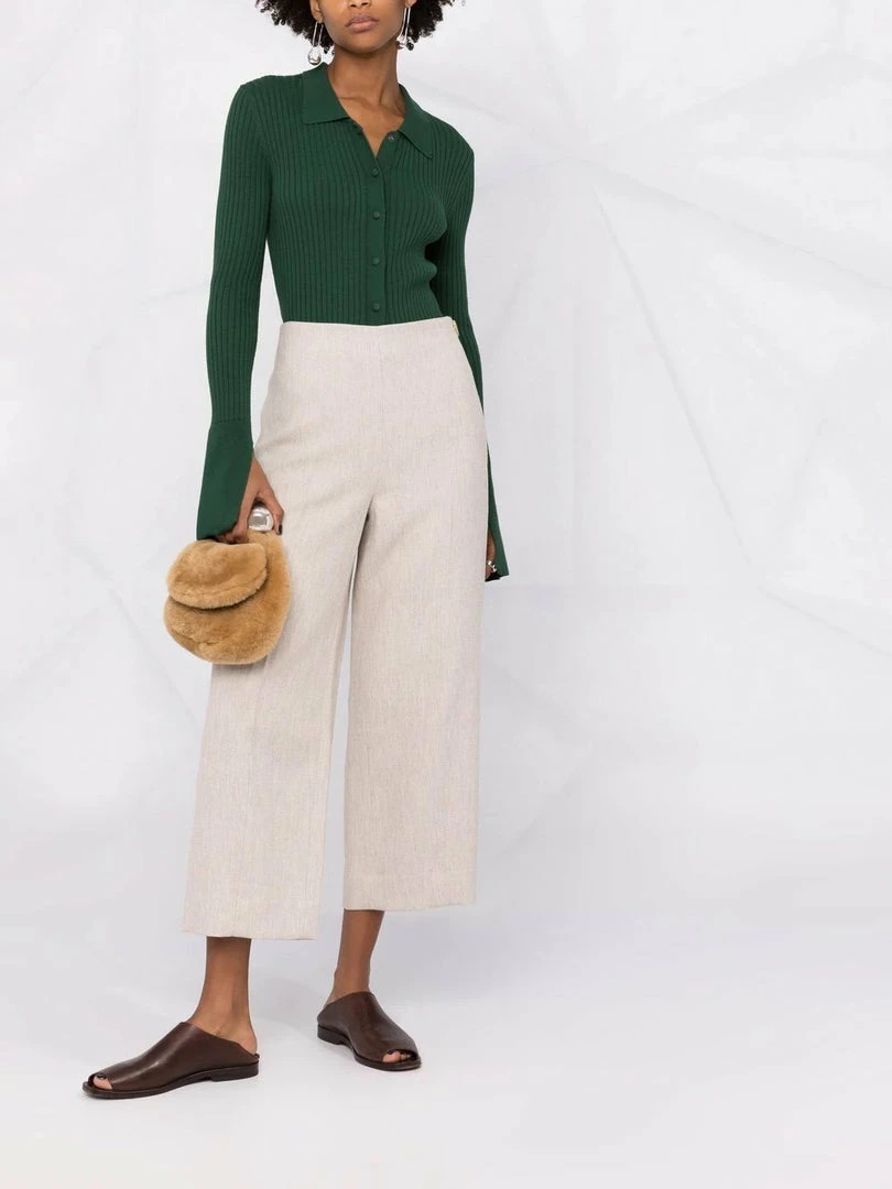 Vince Clothing Light Grey ‘Cropped Wide Leg Trousers’ 4 Vince Clothing Light Grey ‘Cropped Wide Leg Trousers’