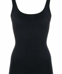 Vince Clothing Navy 'Ribbed Vest Top’