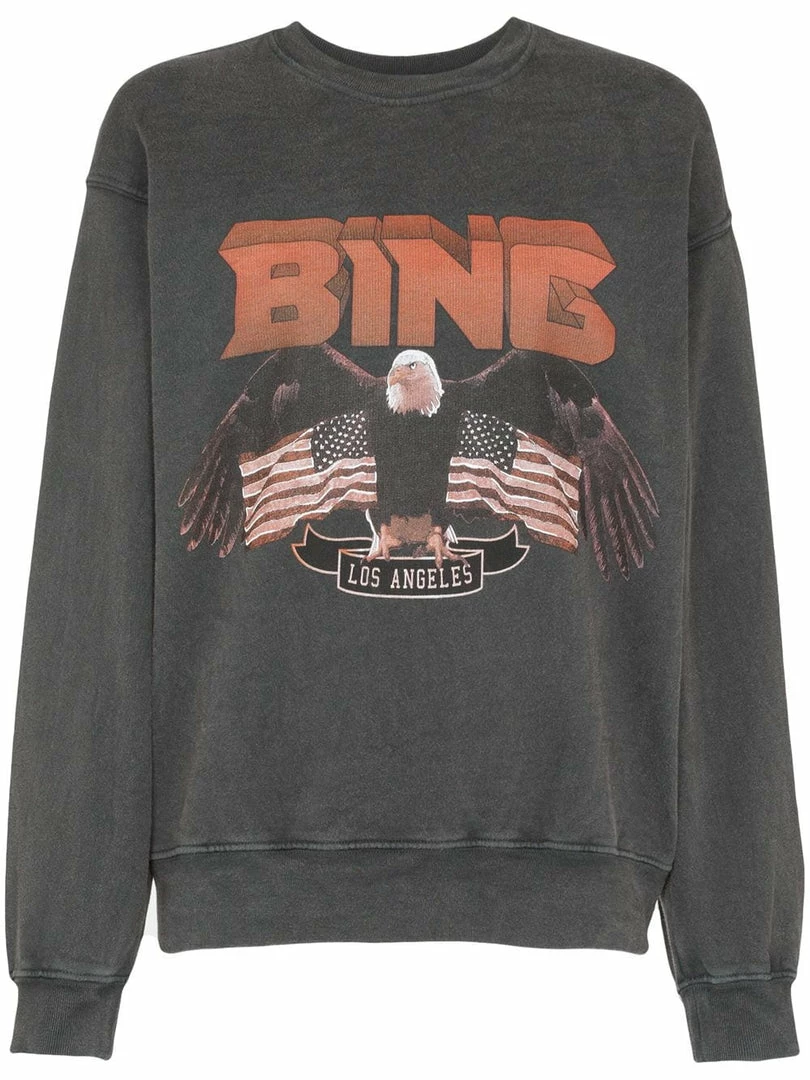 Anine Bing Clothing Faded Black 'Vintage Bing Sweatshirt' 3 Anine Bing Clothing Faded Black 'Vintage Bing Sweatshirt'