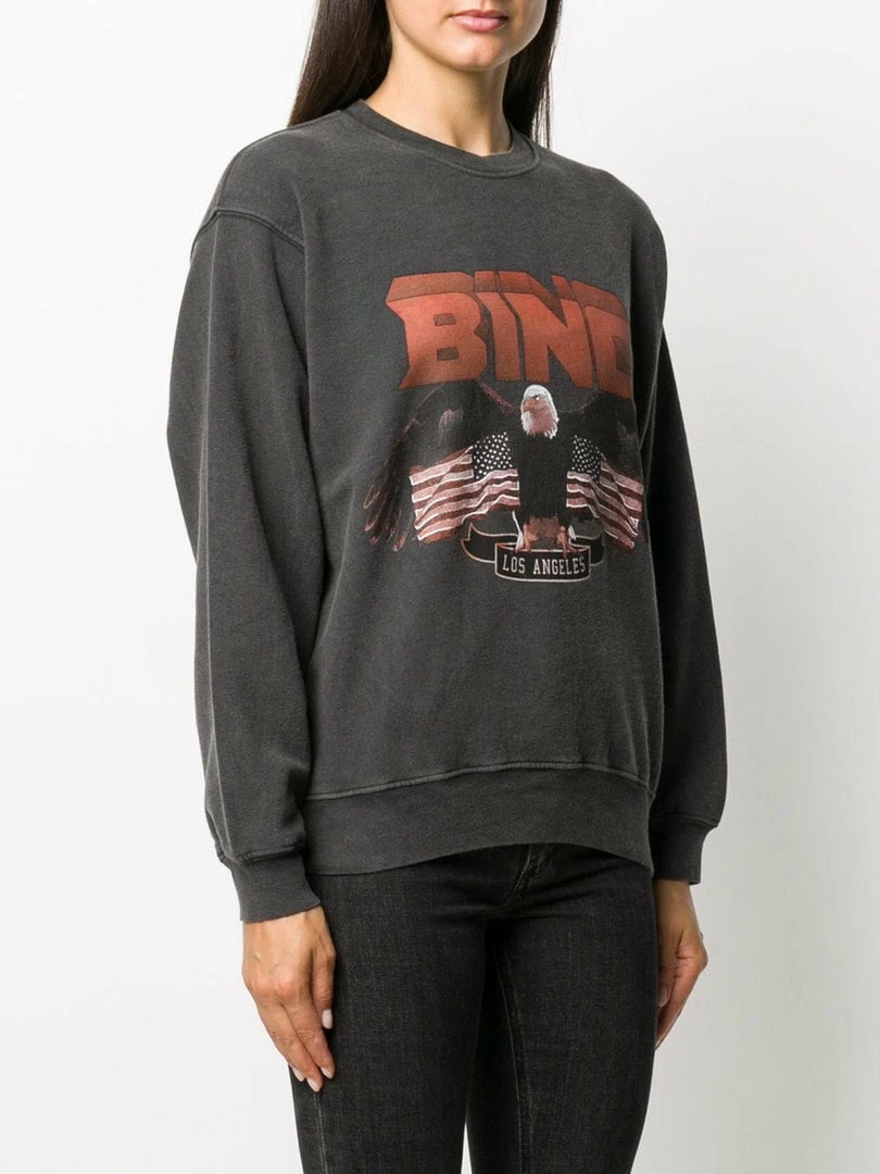 Anine Bing Clothing Faded Black 'Vintage Bing Sweatshirt' 4 Anine Bing Clothing Faded Black 'Vintage Bing Sweatshirt'