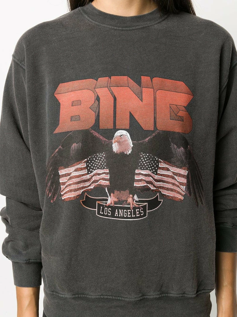 Anine Bing Clothing Faded Black 'Vintage Bing Sweatshirt' 6 Anine Bing Clothing Faded Black 'Vintage Bing Sweatshirt'
