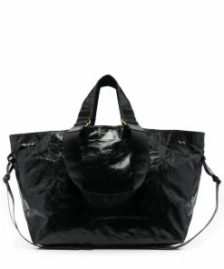 Isabel Marant New In Black 'Wardy' Crinkle Tote Bag