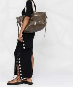 Isabel Marant New In Dark Khaki 'Wardy' Crinkle Tote Bag