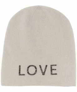 Warm Me Accessories Light Grey 'Damian Love Black Crystal Hat'