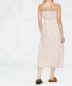 Faithfull The Brand Clothing White And Orange 'Madella' Midi Dress 9 Faithfull The Brand Clothing White And Orange 'Madella' Midi Dress