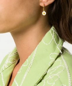 Wilhelmina Garcia Accessories ‘White Daisy Hoop Earring’