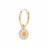 Wilhelmina Garcia Accessories ‘White Daisy Hoop Earring’