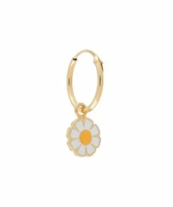 Wilhelmina Garcia Accessories ‘White Daisy Hoop Earring’