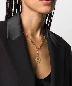 Wilhelmina Garcia Accessories ‘Pink Tulip Chain Necklace’