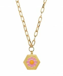 Wilhelmina Garcia'Pink Daisy Chain Necklace' Accessories