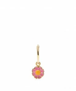 Wilhelmina Garcia Accessories 'Pink Daisy Hoop Earring'
