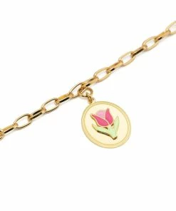 Wilhelmina Garcia Accessories ‘Pink Tulip Charm Bracelet’