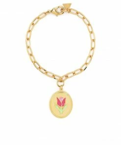 Wilhelmina Garcia Accessories ‘Pink Tulip Charm Bracelet’