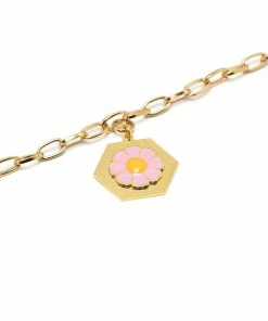 Wilhelmina Garcia ‘Pink Daisy Charm Bracelet’