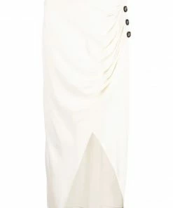 Self Portrait 'Wrap Button Midi Skirt' Clothing