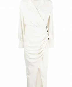 Self Portrait Clothing 'Wrap Style V-neck Button Front Dress'