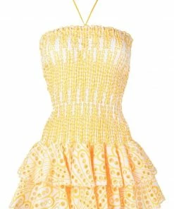 Charo Ruiz Yellow'Megan' Short Dress Clothing