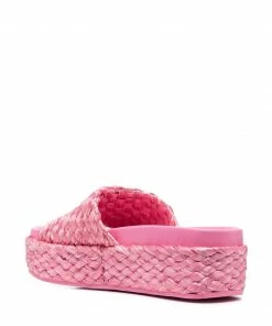 ASH 'Zen' Raffia Platform Slides Shoes