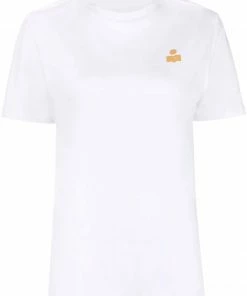 Isabel Marant Etoile Clothing ‘Zewel’ Ochre Logo T-Shirt